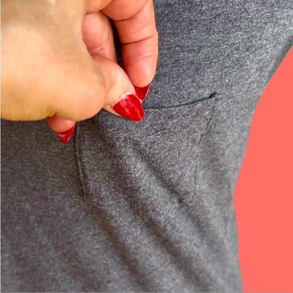 Gray V-Neck Women's Top - Picture 4 of 7